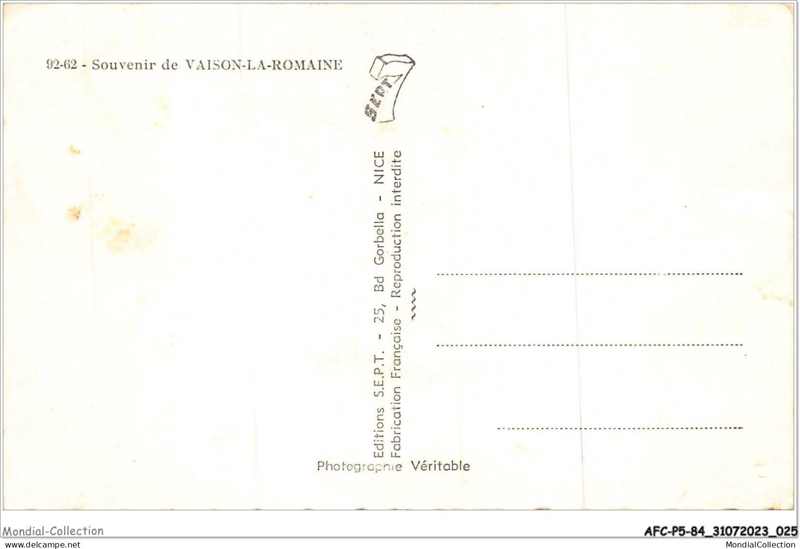 AFCP5-84-0489 - Souvenir De VAISON-LA-ROMAINE  - Vaison La Romaine