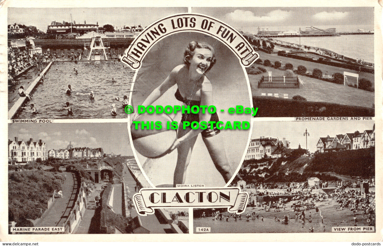 R507712 Having Lots Of Fun At Clacton. Swimming Pool. Multi View. 1956 - World