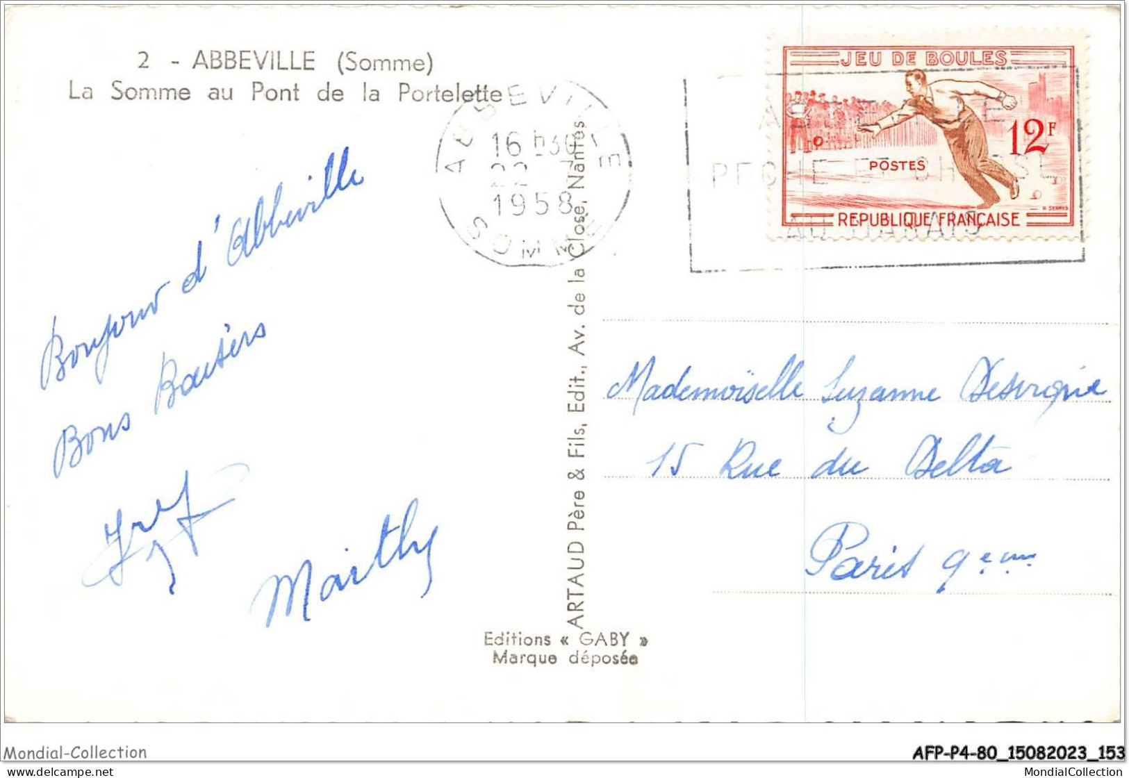 AFPP4-80-0380 - ABBEVILLE - La Somme Au Pont De La Portelette - Abbeville
