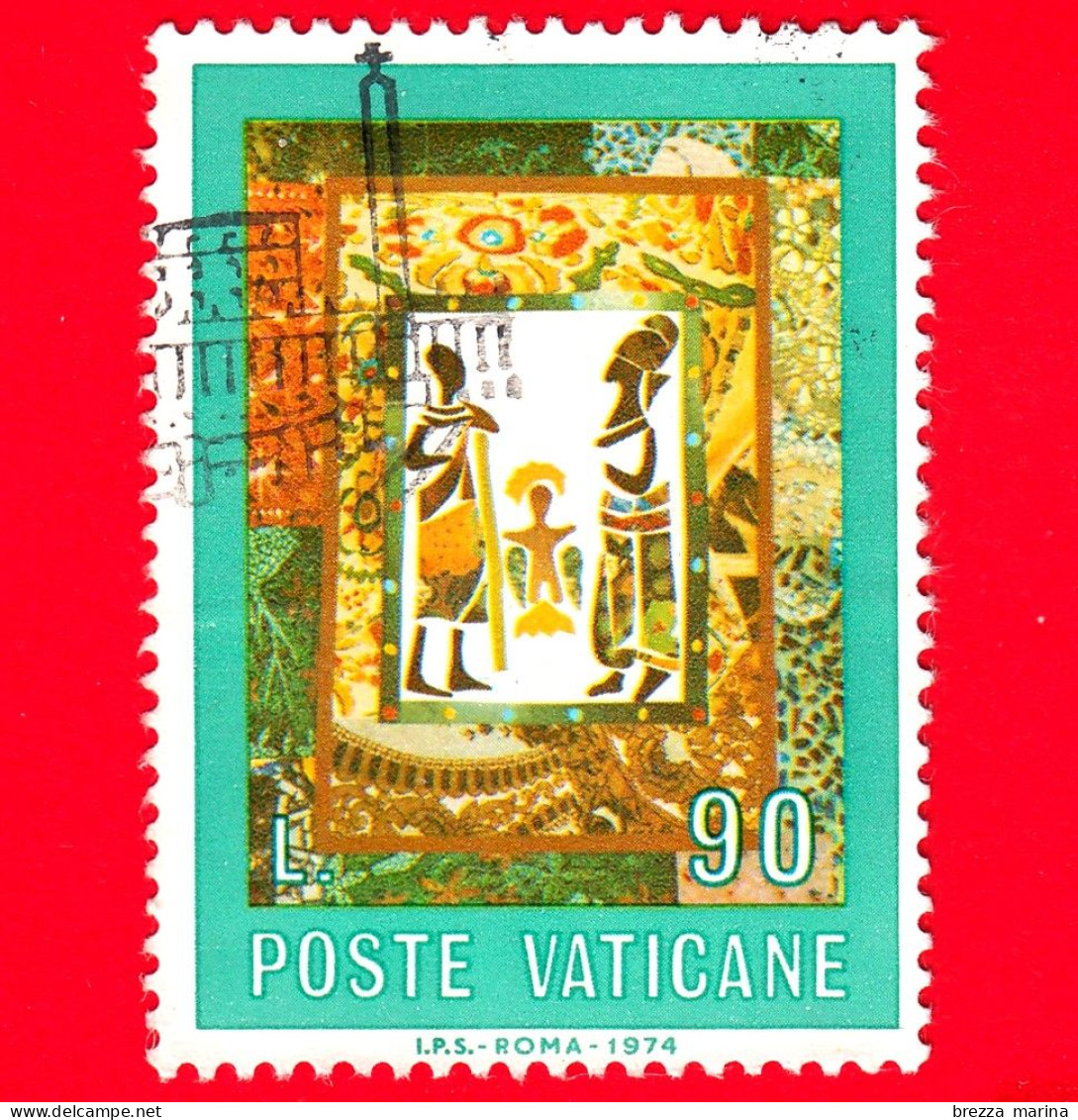 VATICANO - Usato - 1974 - Concorso Artistico Sulla Bibbia - "La Natività" - 90 L. - Used Stamps