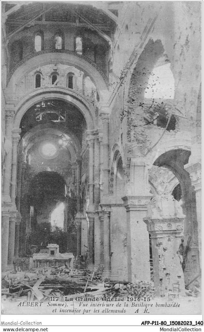 AFPP11-80-1113 - ALBERT - Vue Interieure De La Basilique Bombardee Et Incendiee Par Les Allemands - Albert