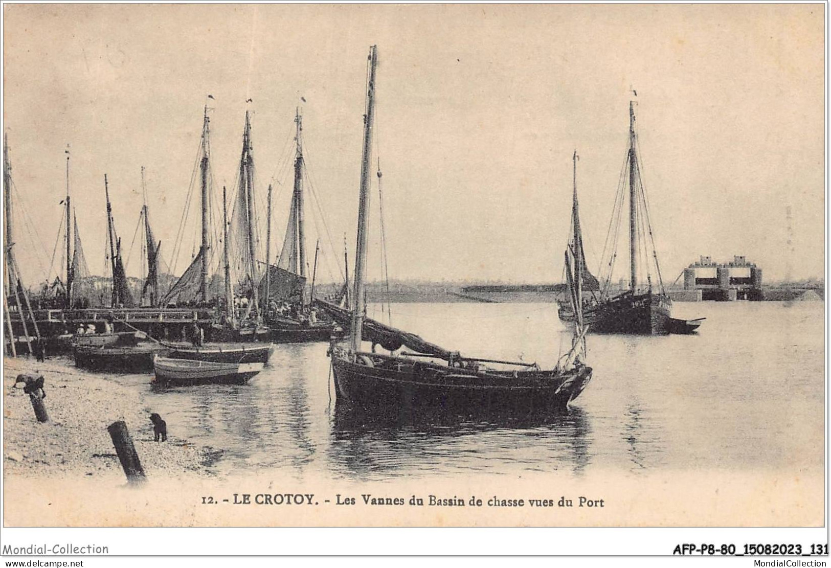 AFPP8-80-0822 - LE CROTOY - Les Vannes Du Bassin De Chasse Vues Du Port - Le Crotoy