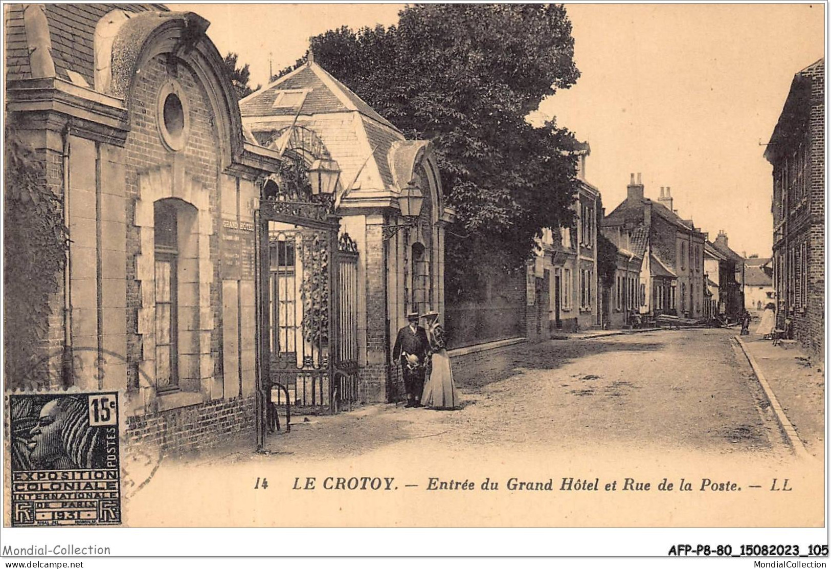 AFPP8-80-0809 - LE CROTOY - Entrée Du Grand Hotel Et Rue De La Poste - Le Crotoy