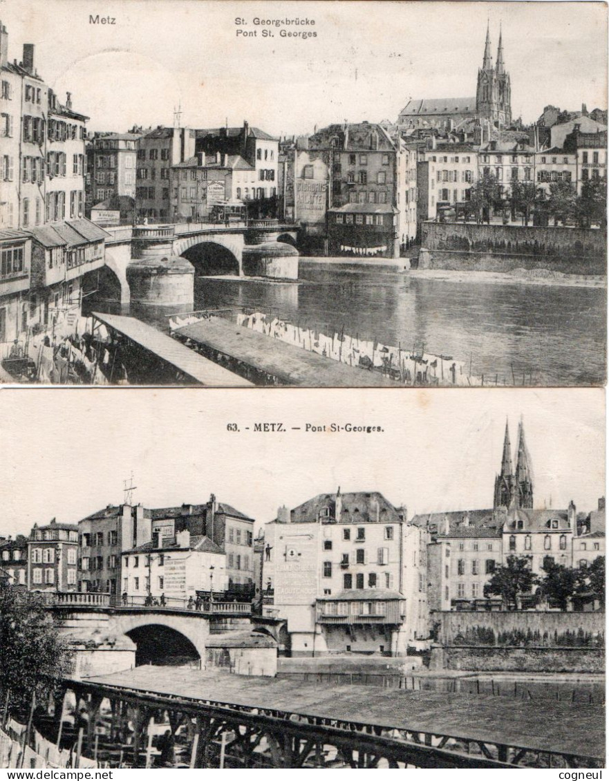 Metz - Pont St-georges X 2 - Cachet Intéressant - Metz