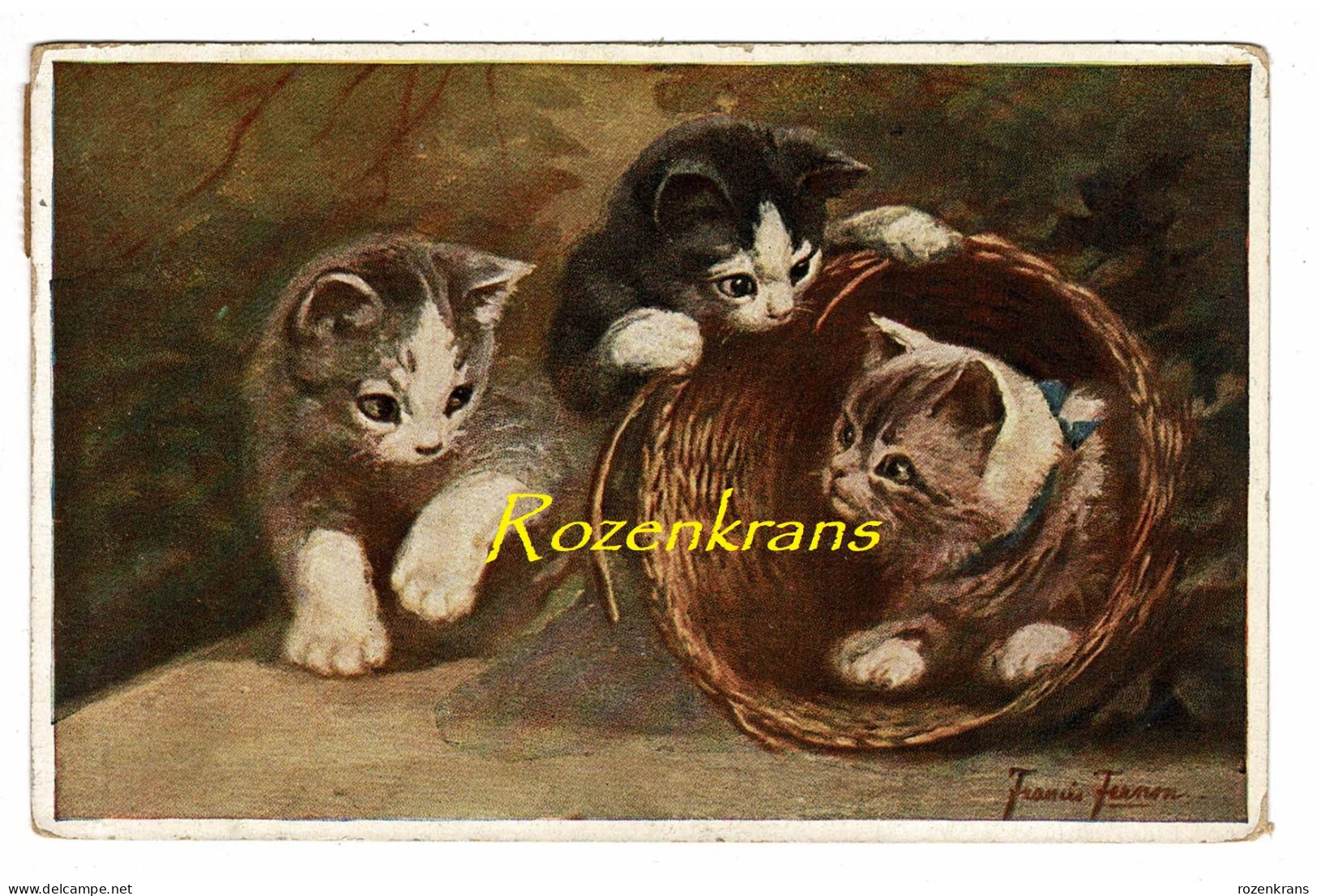 CPA Carte Fantaisie Chat Poes Cat Gatto Cat Illustrateur Illustrator Francis Fernon - Katten