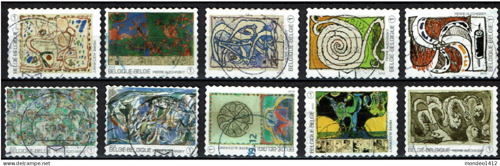 België OBP 4244/4253 - Zegels Uit Boekje B129 - CoBra, Pierre Alechinsky - Used Stamps