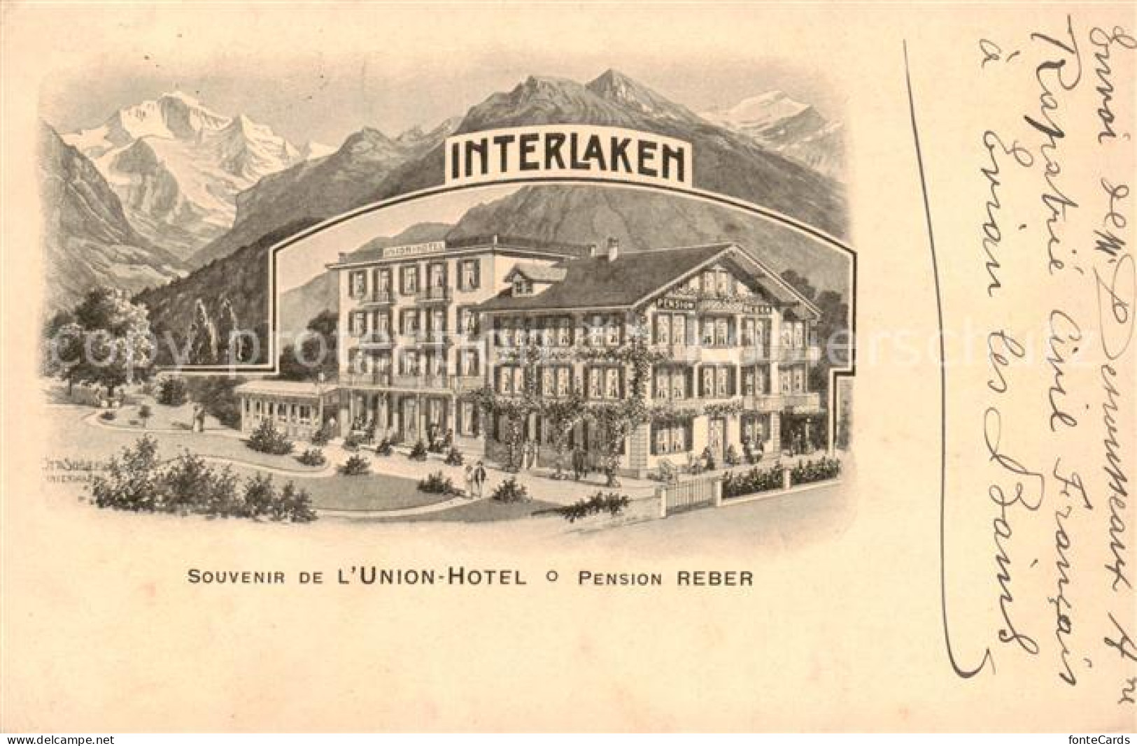 13789991 Interlaken BE Union-Hotel Pension-Reber Aussenansicht Interlaken BE - Autres & Non Classés