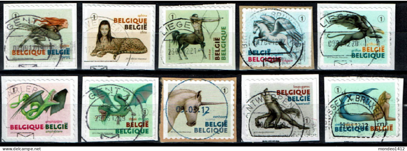 België OBP 4201/4210 - Zegels Uit Boekje B125 - Fabelwezens - Oblitérés