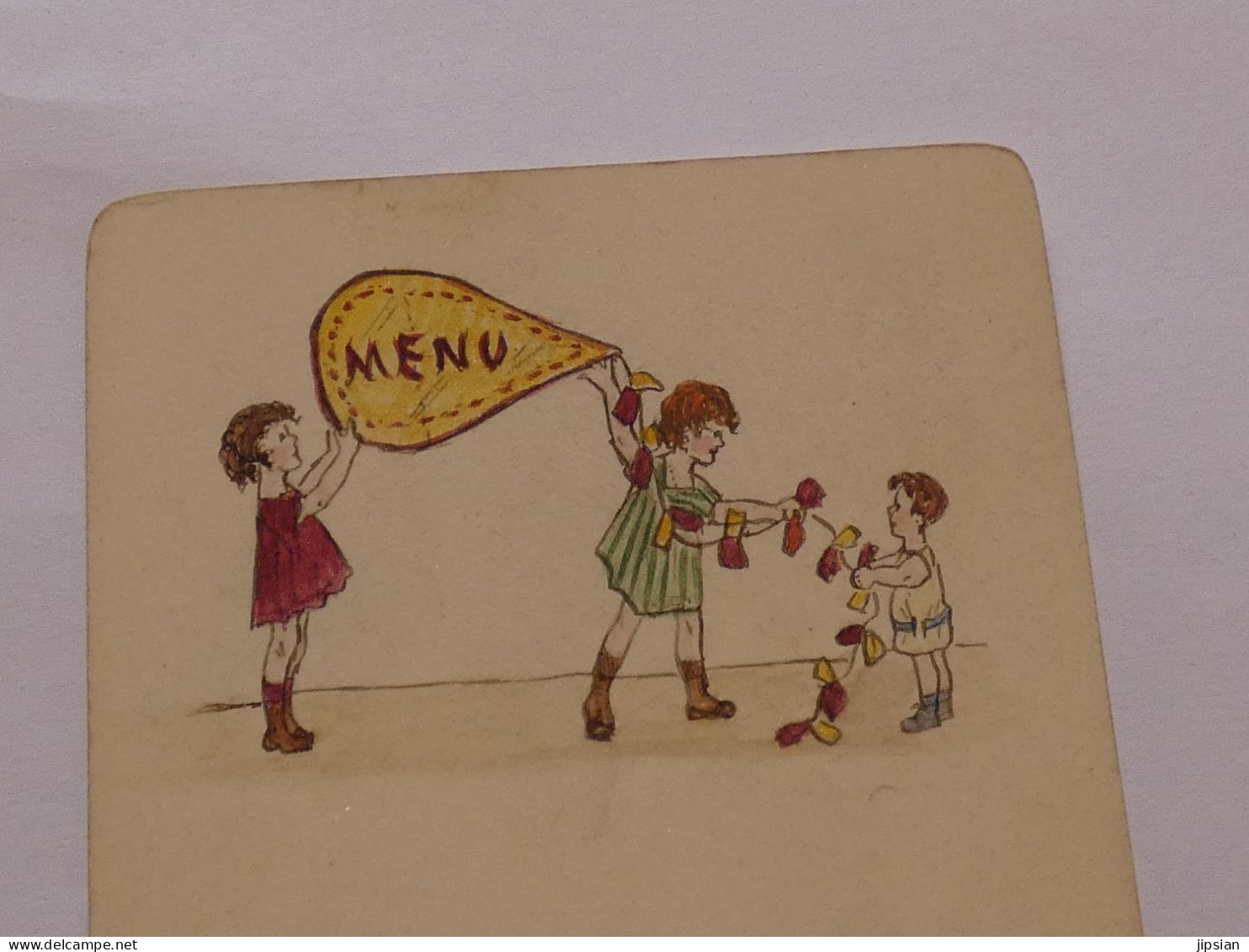 lot de 8 menus aquarelle originale circa 1920  STEP137