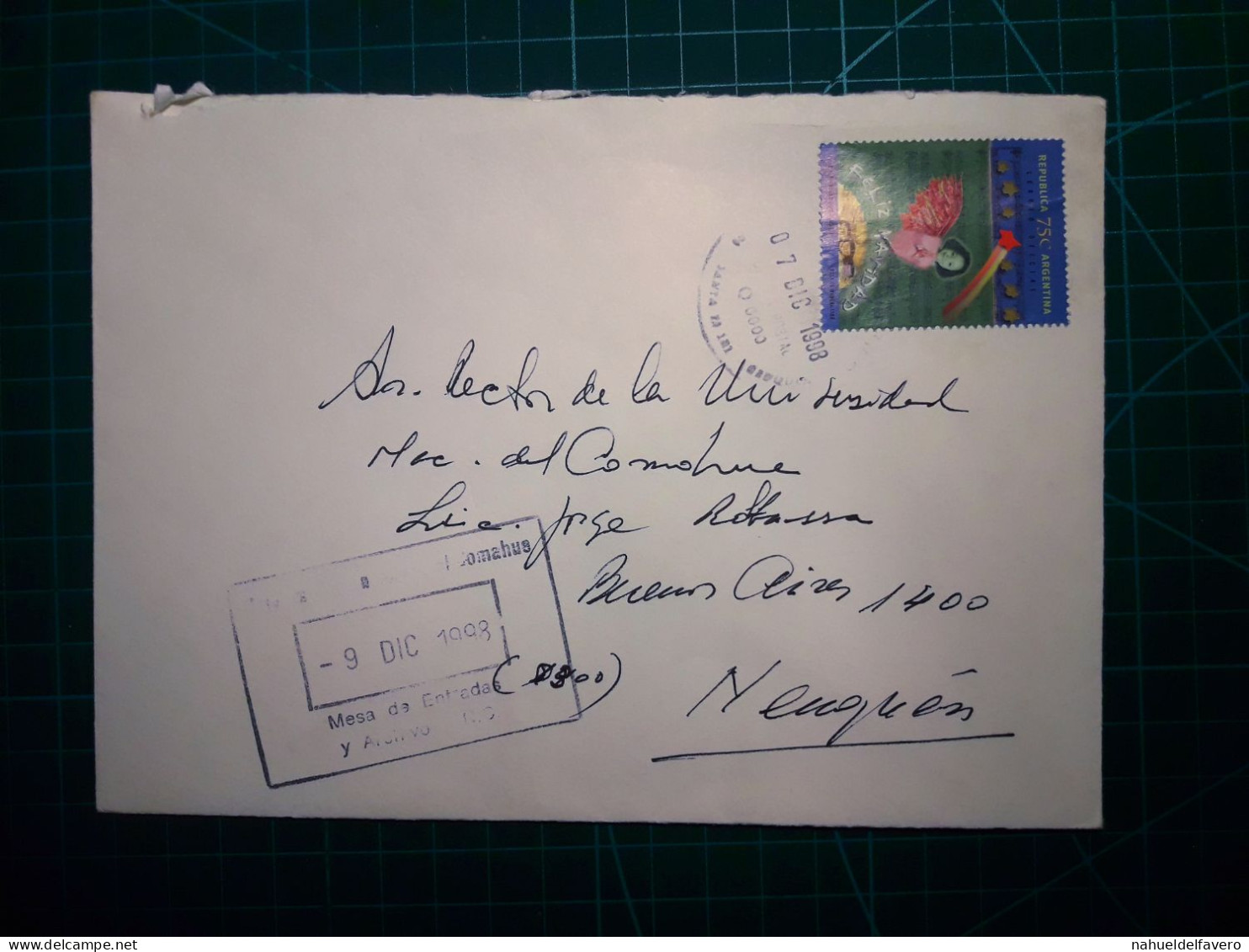 ARGENTINE, Enveloppe Distribuée à La Province De Neuquén Avec Un Cachet Spécial En 1998 - Usados