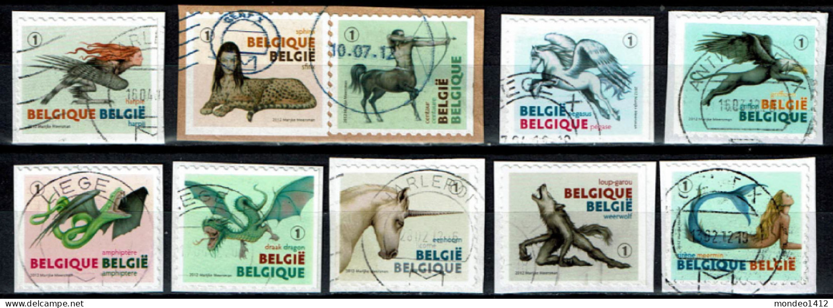 België OBP 4201/4210 - Zegels Uit Boekje B125 - Fabelwezens - Usados