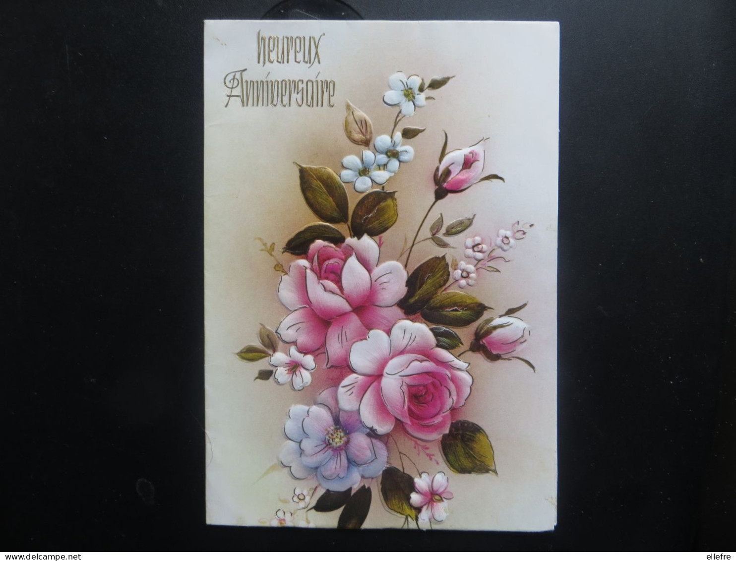 Carte Fantaisie à Système Pop Up Bouquet De Fleurs Roses MD PARIS 8287/3/2 Ecrite En 1985 - Met Mechanische Systemen