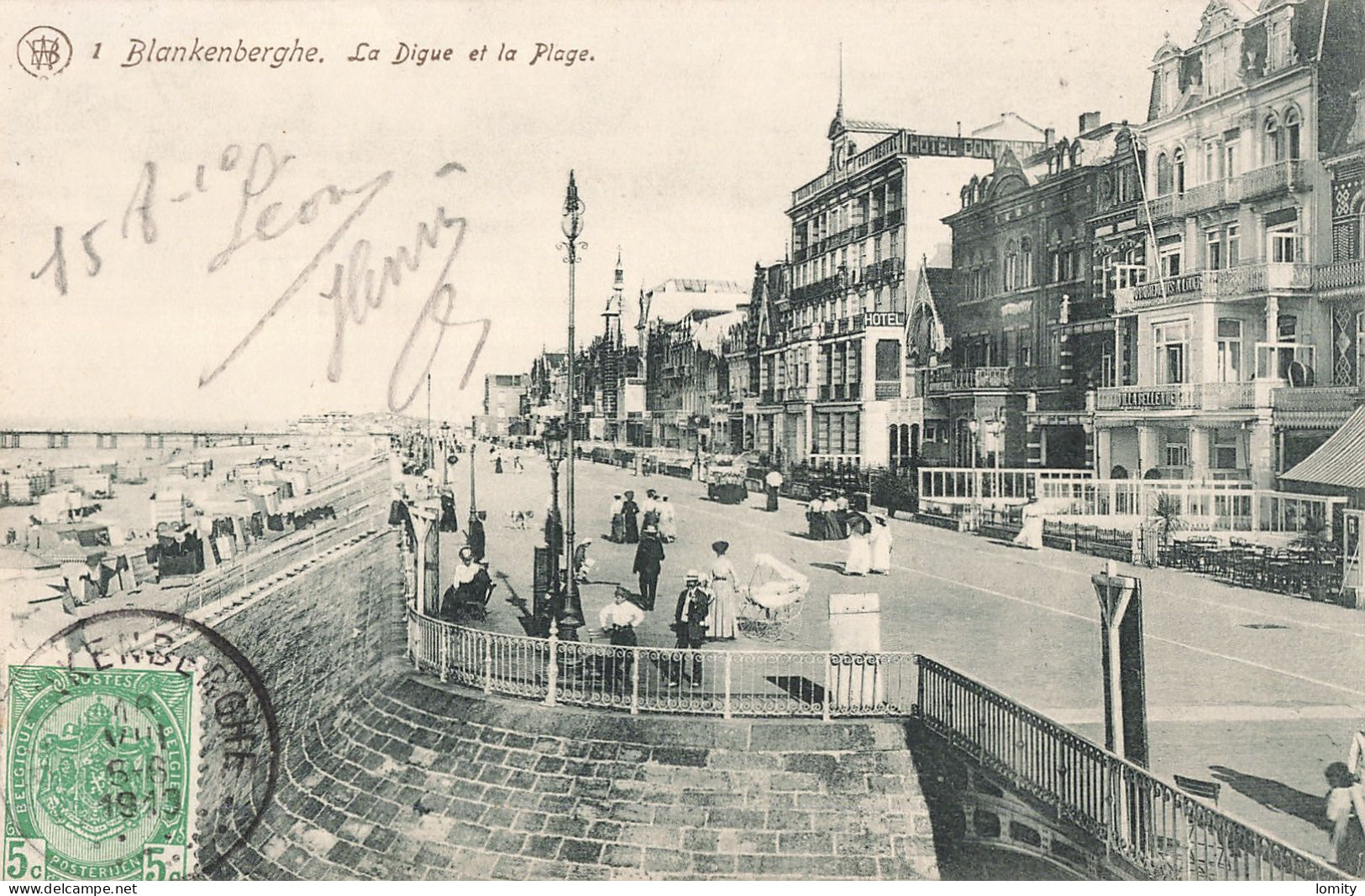 Belgique Blankenberge Blankenberghe La Digue Et La Plage CPA - Blankenberge