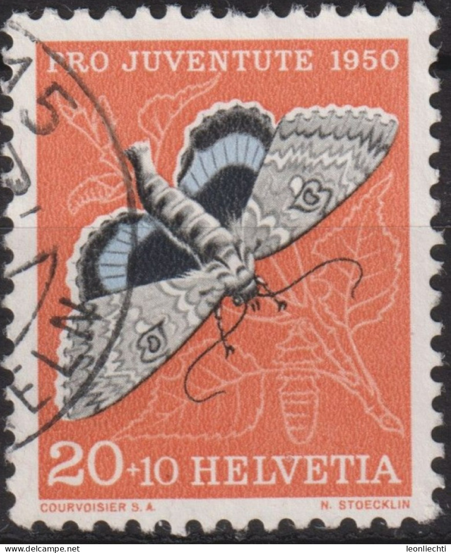 1950 Schweiz Pro Juventute ° Zum:CH J135,Yt:CH 504, Mi:CH 552, Blaues Ordensband, Schmetterling - Used Stamps