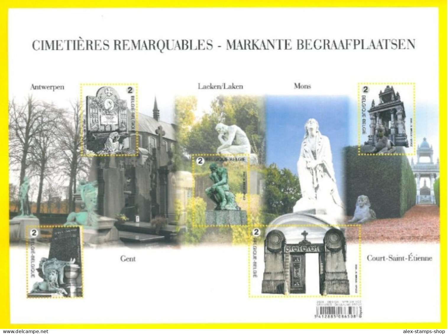BELGIUM 2020 Striking Cemeteries - New Miniature Sheet - Architecture - 2011-2020