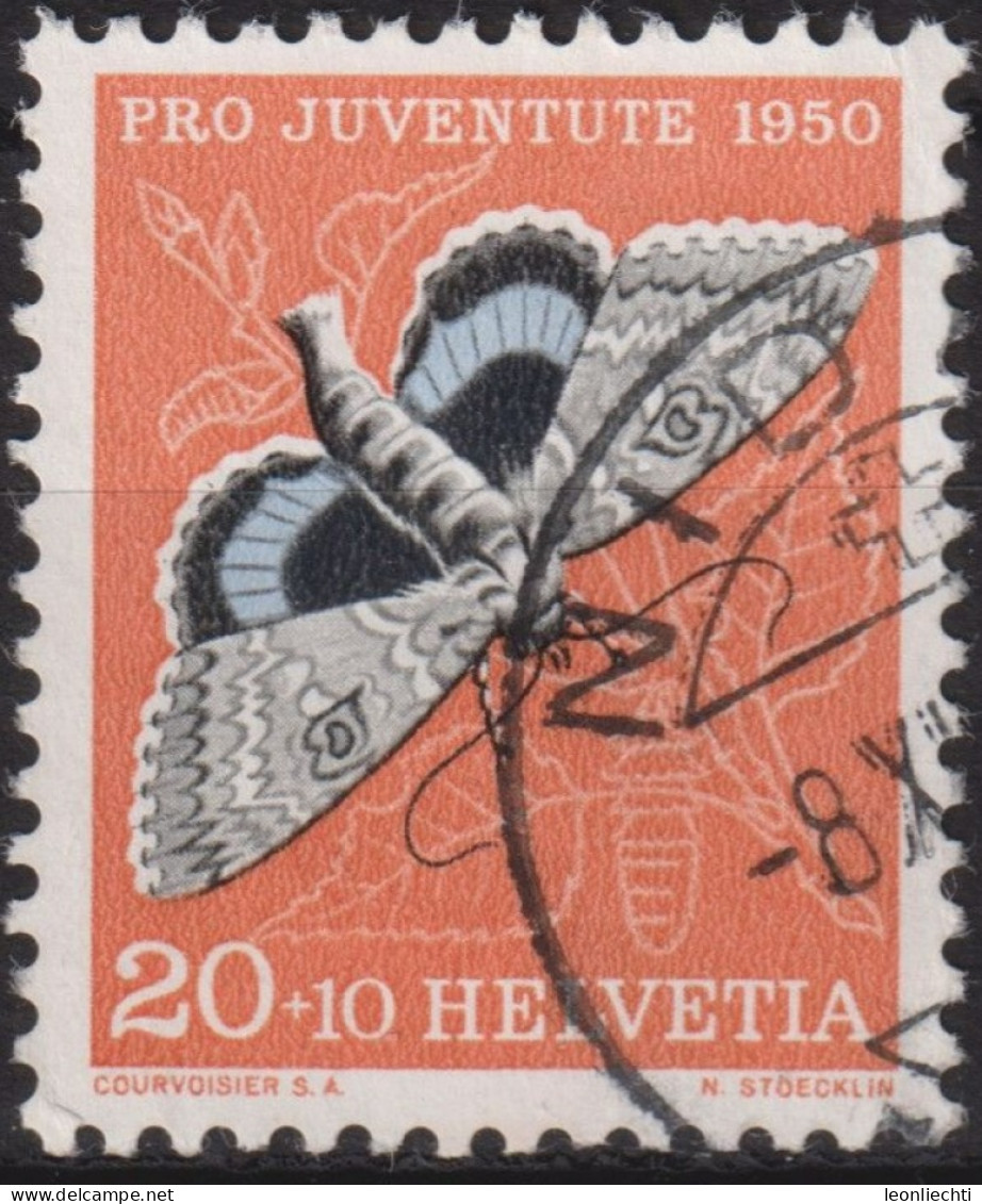 1950 Schweiz Pro Juventute ° Zum:CH J135,Yt:CH 504, Mi:CH 552, Blaues Ordensband, Schmetterling - Oblitérés