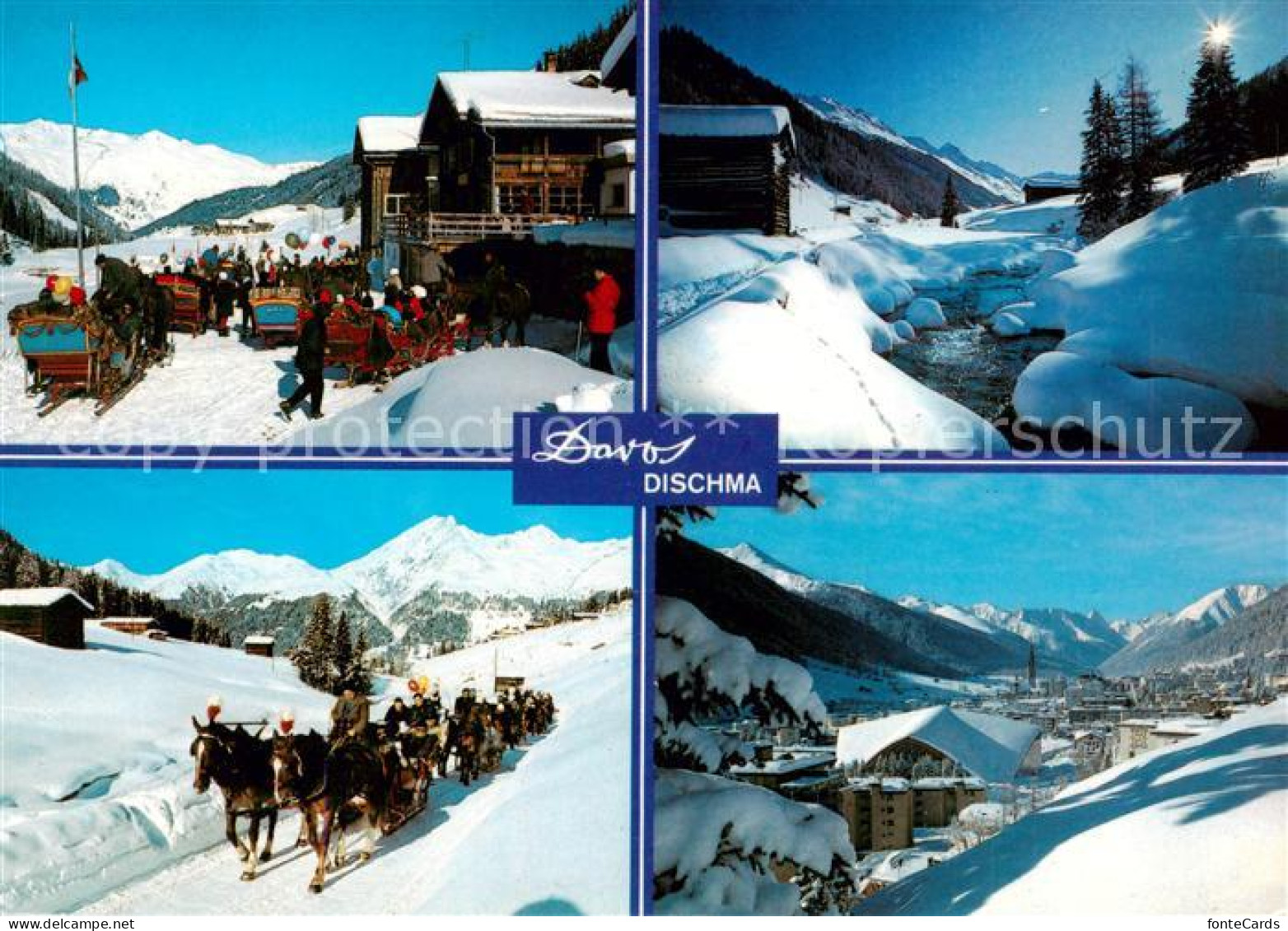 13789058 Davos Dischma GR Restaurant Teufi Schlittenfahrt Dischmatal Panorama Da - Autres & Non Classés