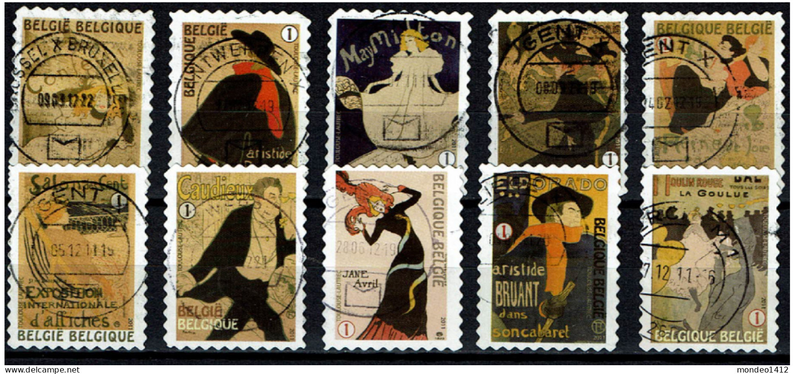 België OBP 4145/4154 - Zegels Uit Boekje B122 - Henri De Toulouse-Lautrec - Usati