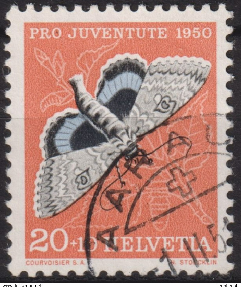 1950 Schweiz Pro Juventute ° Zum:CH J135,Yt:CH 504, Mi:CH 552, Blaues Ordensband, Schmetterling - Papillons