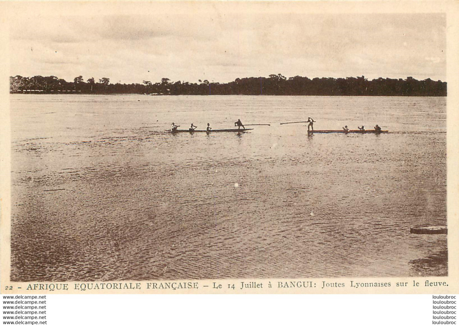 BANGUI LE 14 JUILLET JOUTES LYONNAISES SUR LE FLEUVE AFRIQUE EQUATORIALE FRANCAISE  EDITION HOURIEZ - Centraal-Afrikaanse Republiek