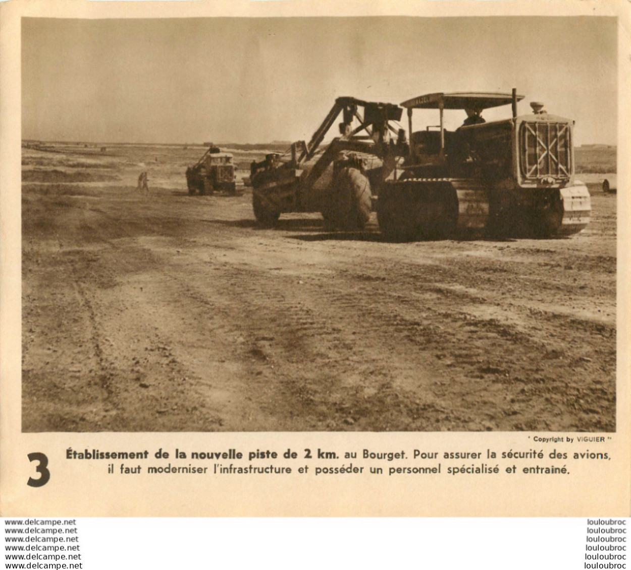 AEROPORT DU BOURGET ETABLISSEMENT DE LA NOUVELLE PISTE DE 2 KMS  DOCUMENT FEUILLET 24 X 20 CM - Andere & Zonder Classificatie