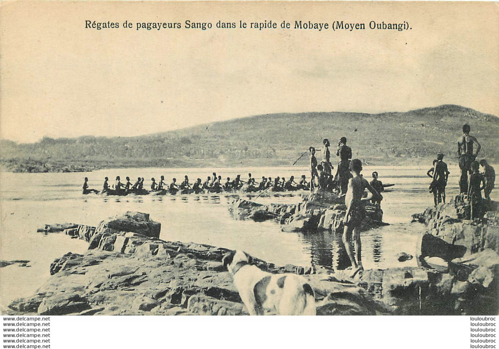 REGATES DE PAGAYEURS SANGO DANS LE RAPIDE DE MOBAYE MOYEN OUBANGI  EDITION UNION COLONIALE - Belgisch-Congo