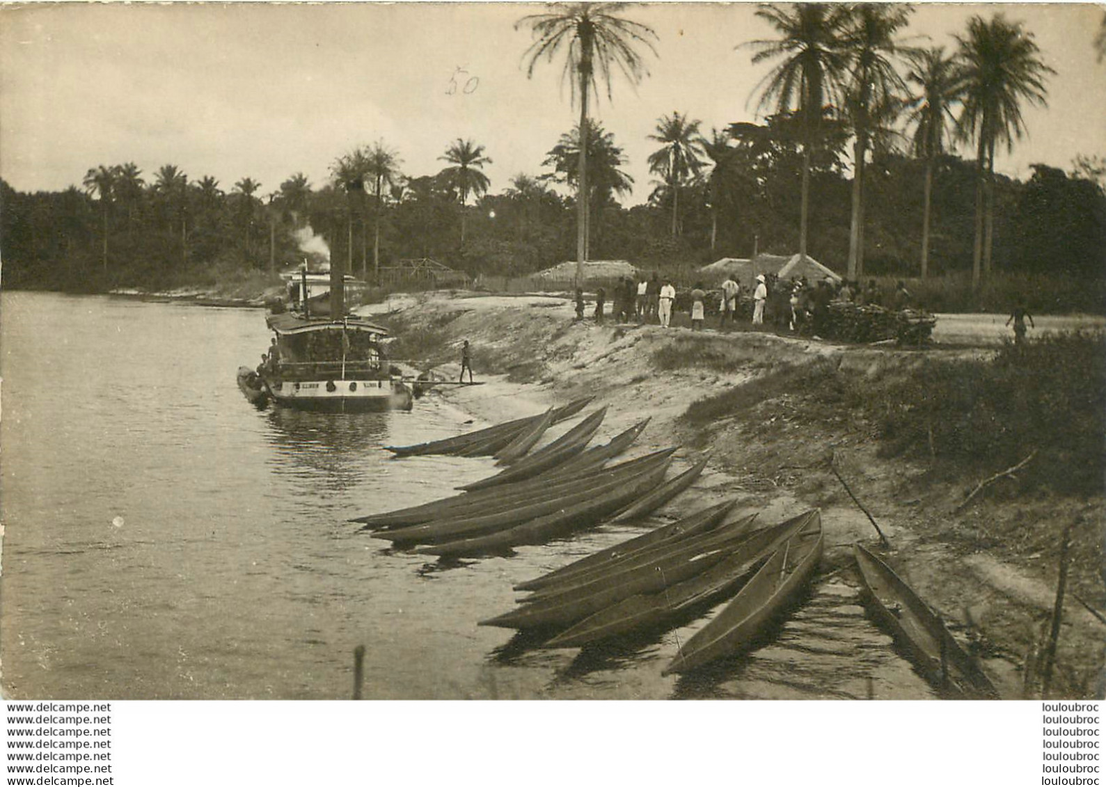 RARE CARTE PHOTO CONGO BELGE CERTAINEMENT LE BATEAU ILLINOIS - Belgian Congo