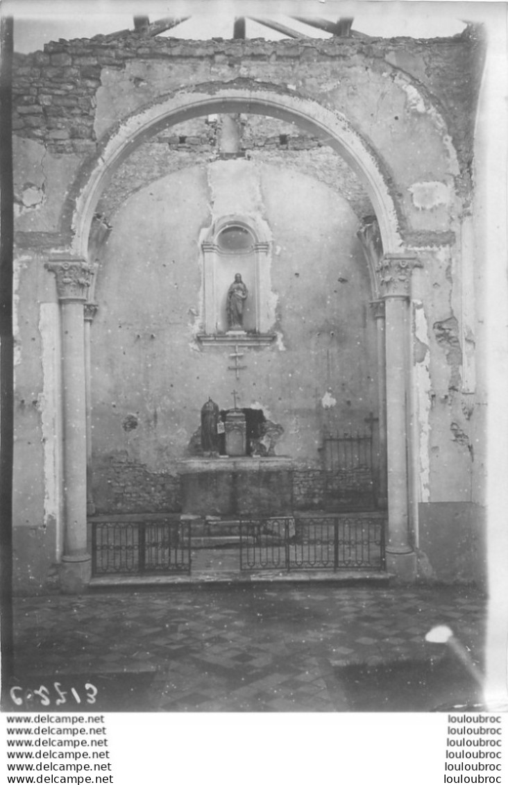 INTERIEUR EGLISE MEURTHE ET MOSELLE WW1 AVEC CACHET SECTION PHOTOGRAPHIQUE DE L'ARMEE PHOTO 18 X 13 CM - Guerre, Militaire