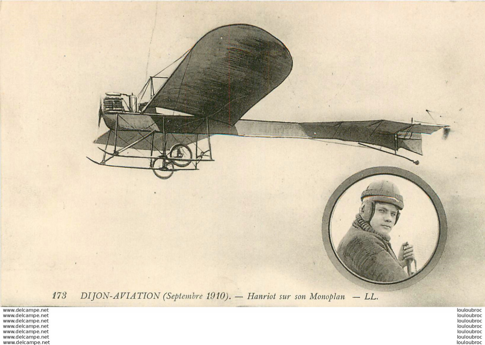 DIJON AVIATION HANRIOT SUR SON MONOPLAN - Aviadores