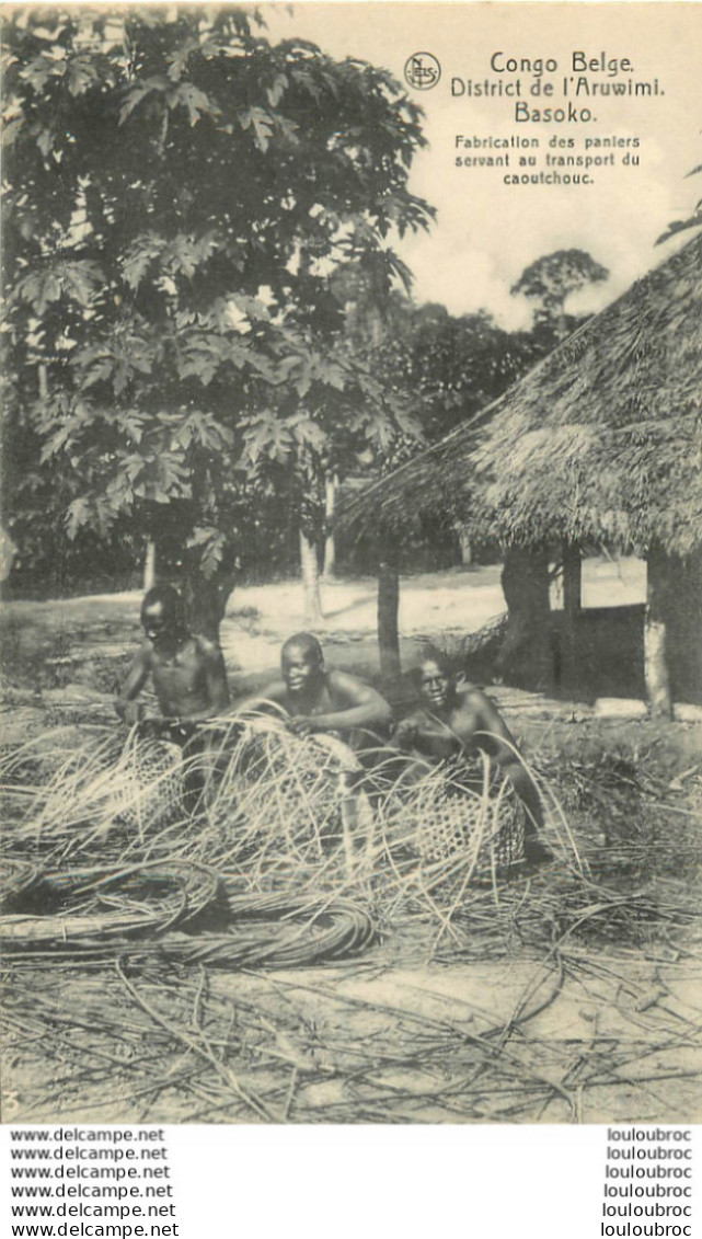 CONGO BELGE BASOKO FABRICATION DES PANIERS A CAOUTCHOUC  EDITION NELS - Congo Belga