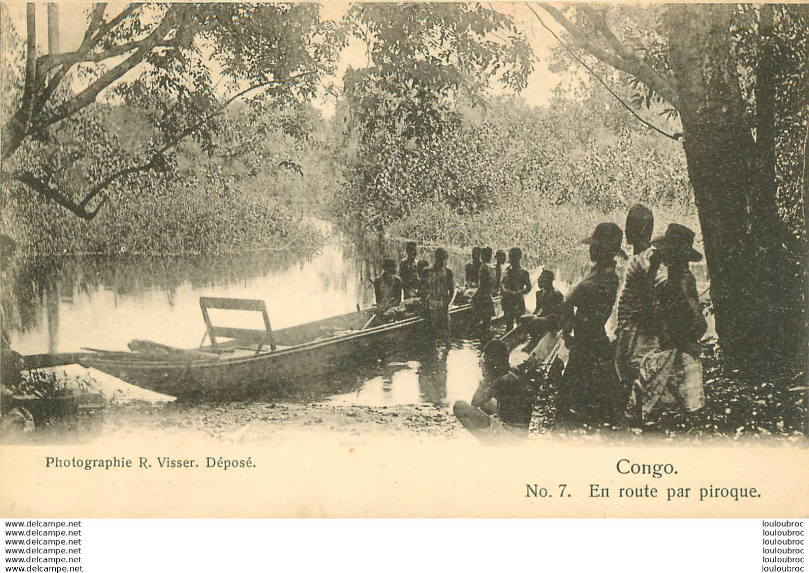 CONGO FRANCAIS EN ROUTE PAR PIROGUE  EDITION VISSER - Congo Français