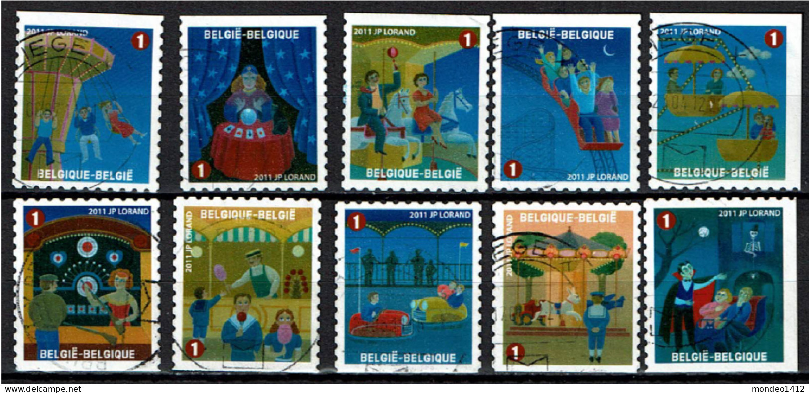 België OBP 4115/4124 - Zegels Uit Boekje B121 - De Foor, La Foire - Used Stamps