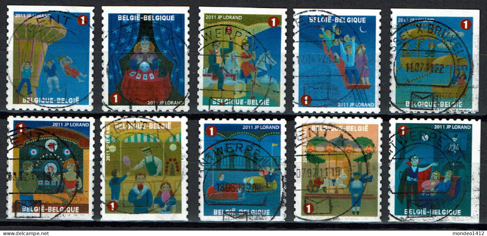 België OBP 4115/4124 - Zegels Uit Boekje B121 - De Foor, La Foire - Used Stamps