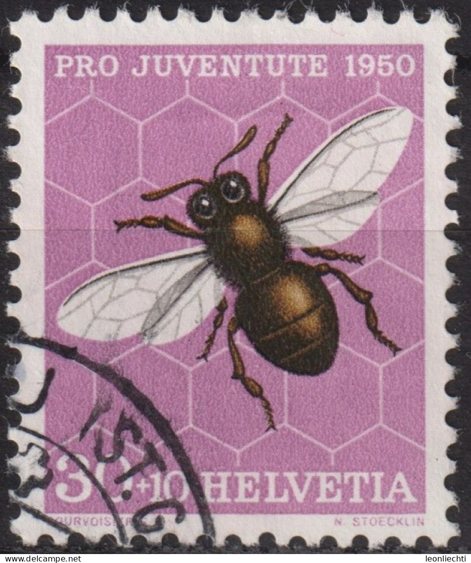 1950 Schweiz Pro Juventute ° Zum:CH J136,Yt:CH 505, Mi:CH 553, Biene, Schmetterling - Gebraucht