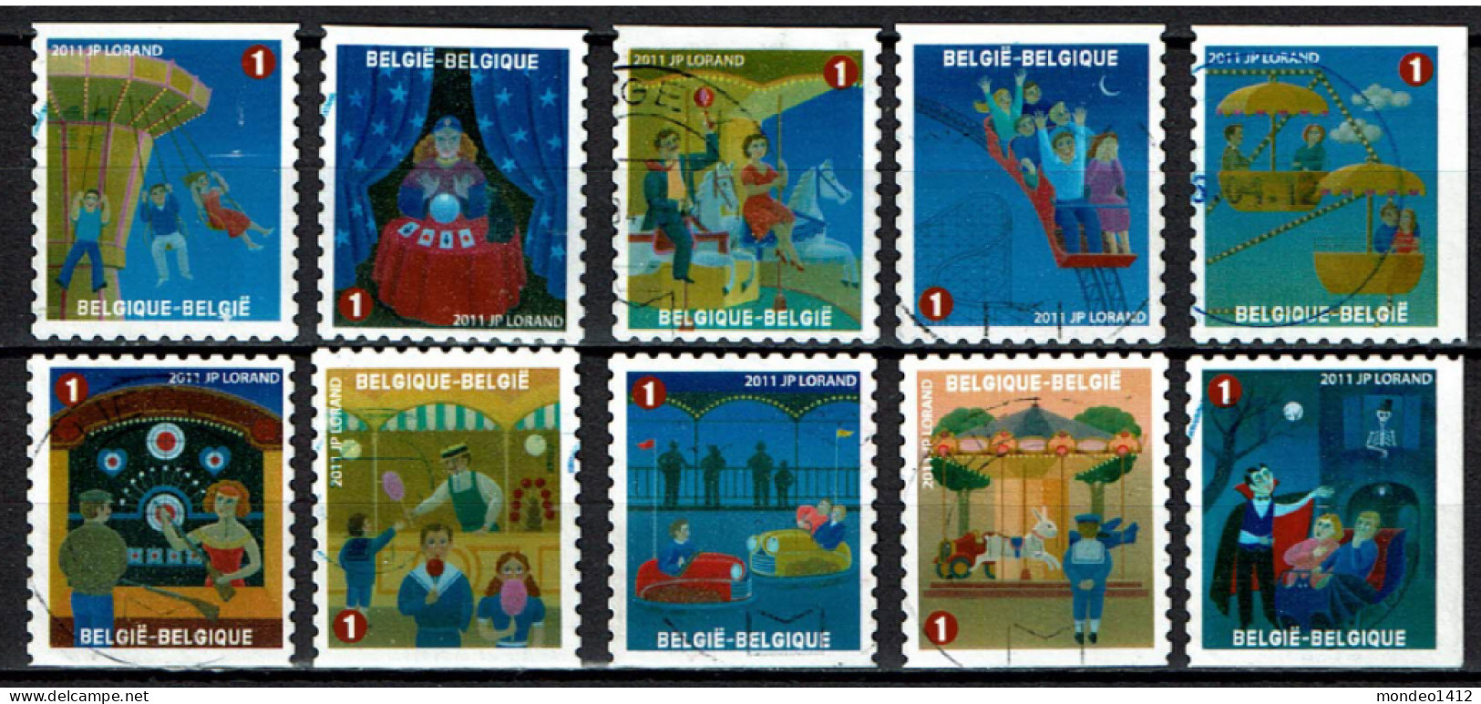 België OBP 4115/4124 - Zegels Uit Boekje B121 - De Foor, La Foire - Used Stamps