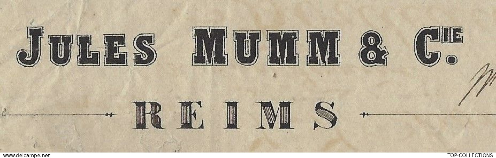 MAISON DE CHAMPAGNE 1870 RARE LETTRE DE VOITURE ROULAGE TRANSPORT Au Nom De Jules Mumm Reims V.HISTORIQUE - 1800 – 1899