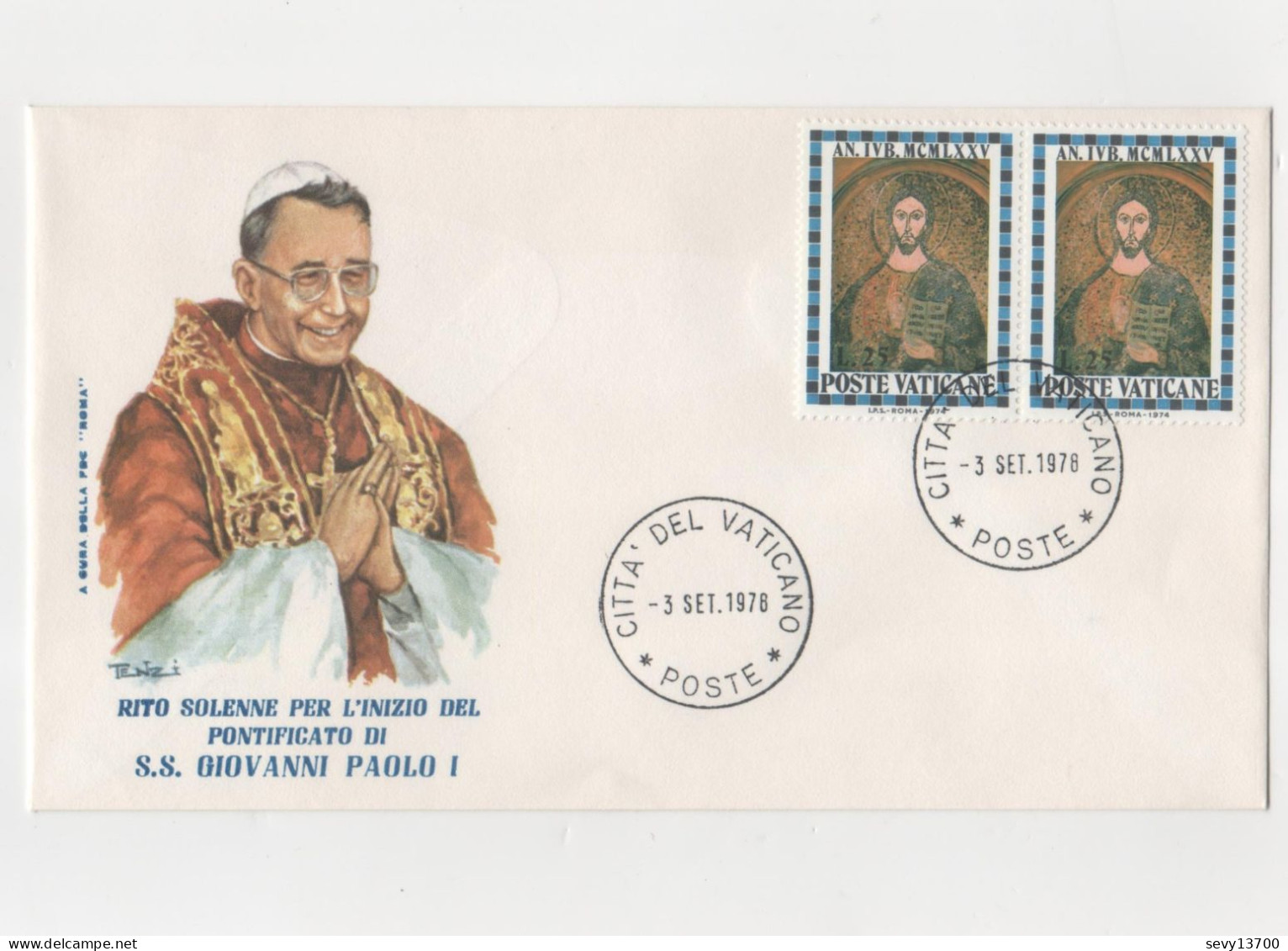 5 Enveloppes 1er Jour Décès De S.S. Le Pape Paul VI - Pape Jean Paul 1er - Cité Du Vatican - - FDC