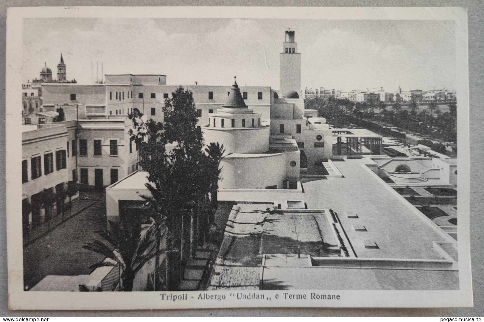 BF022 TRIPOLI - ALBERGO " UADDAN " E TERME ROMANE TRIPOLITANIA COLONIALE LIBIA 1941 - Libia