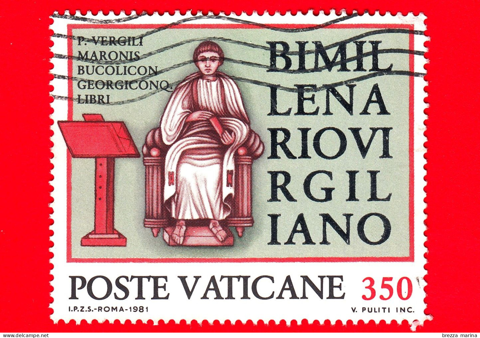 VATICANO - Usato - 1981 - Bimillenario Virgiliano - Virgilio - 350 - Used Stamps