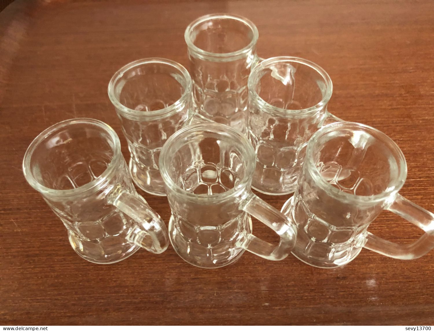 Lot De 6 Petites Chope à Digestifs Liqueur Gravé Reims France - Vasos