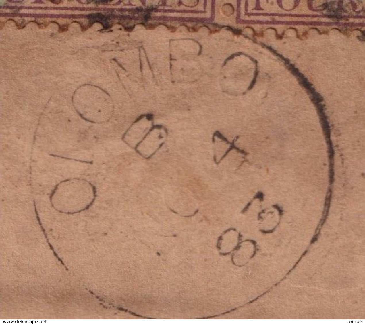 COVER CEYLON. 1883. 3 X FOUR CENTS. COLOMBO TO CALCUTTA. INDIA. CONTENT - Ceylan (...-1947)