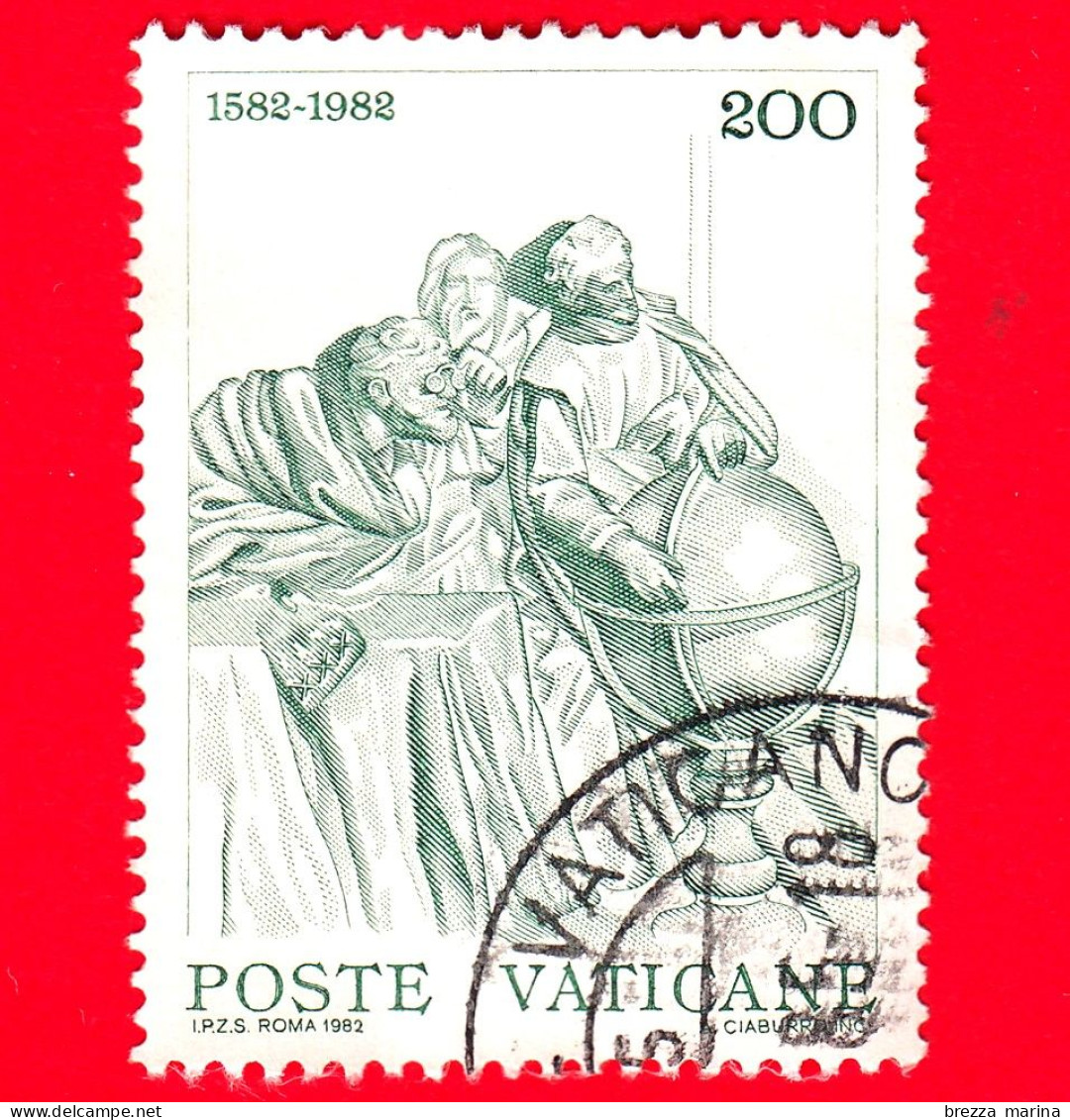 VATICANO - Usato - 1982 - 4º Centenario Della Riforma Del Calendario Gregoriano - Monumento A Gregorio XIII - 200 L. - Oblitérés