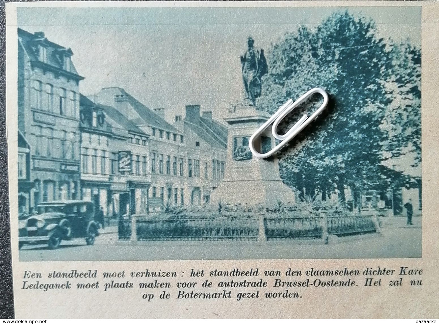 ANTWERPEN 1937/ HET STANDBEELD VAN DICHTER LEDEGANCK  MOET PLAATS MAKEN VOOR DE AUTOSTRADE  BRUSSEL - OOSTENDE - Zonder Classificatie