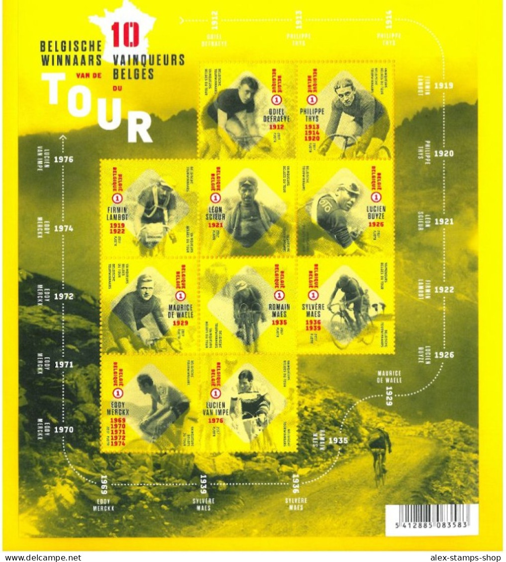 BELGIUM 2017 Ciclismo Vincitori Belgi Del Tour De France - New Miniature Sheet - 2011-2020