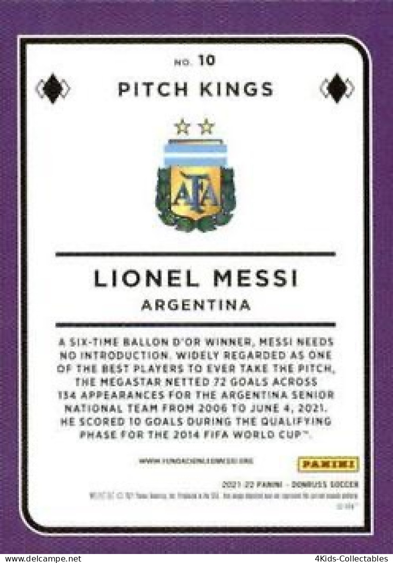 Soccer 2021-22 Panini Donruss PITCH KINGS Press Proof #10 Lionel Messi - Trading Cards