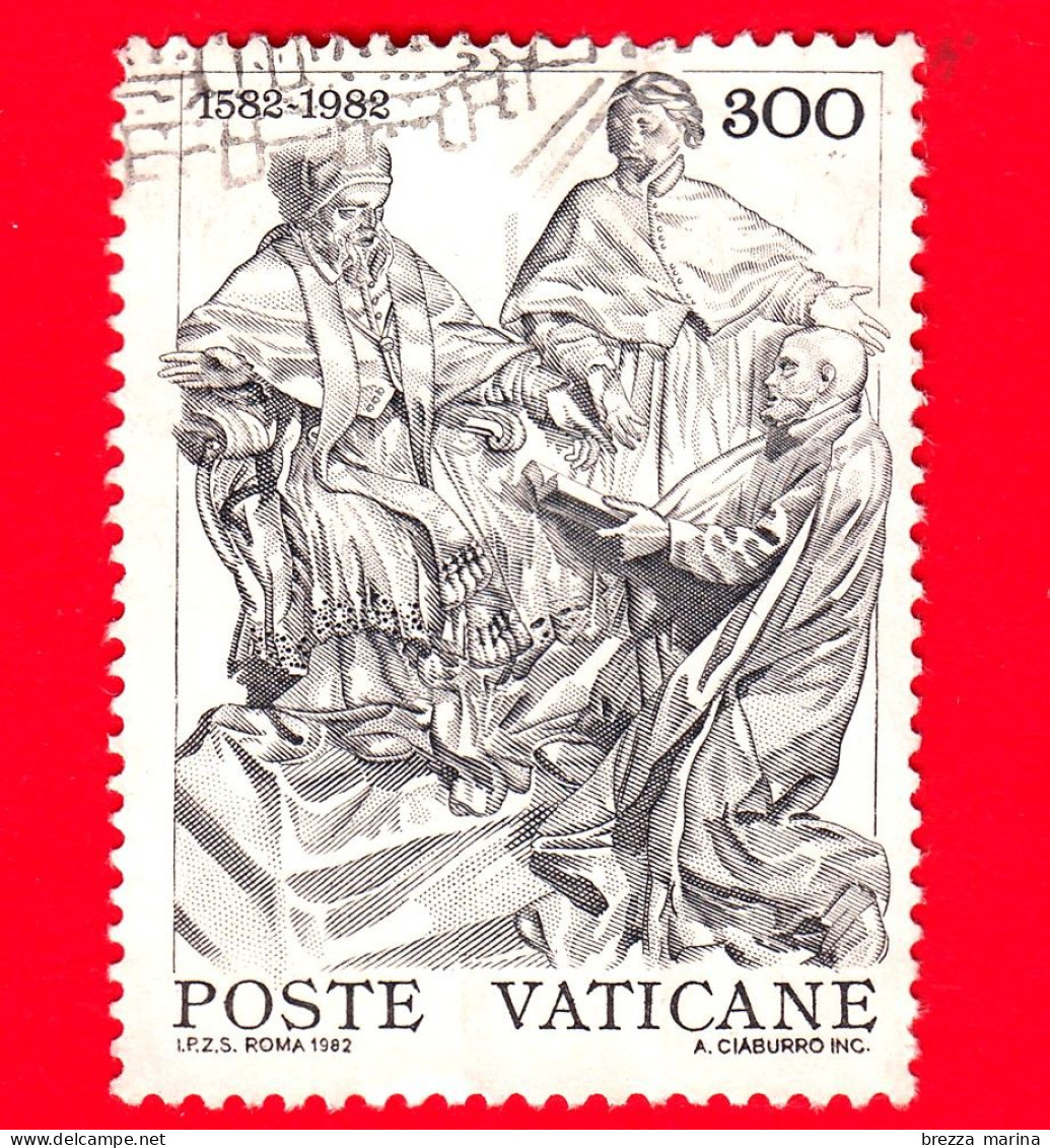 VATICANO - Usato - 1982 - 4º Centenario Della Riforma Del Calendario Gregoriano - Monumento A Gregorio XIII - 300 L. - Gebruikt