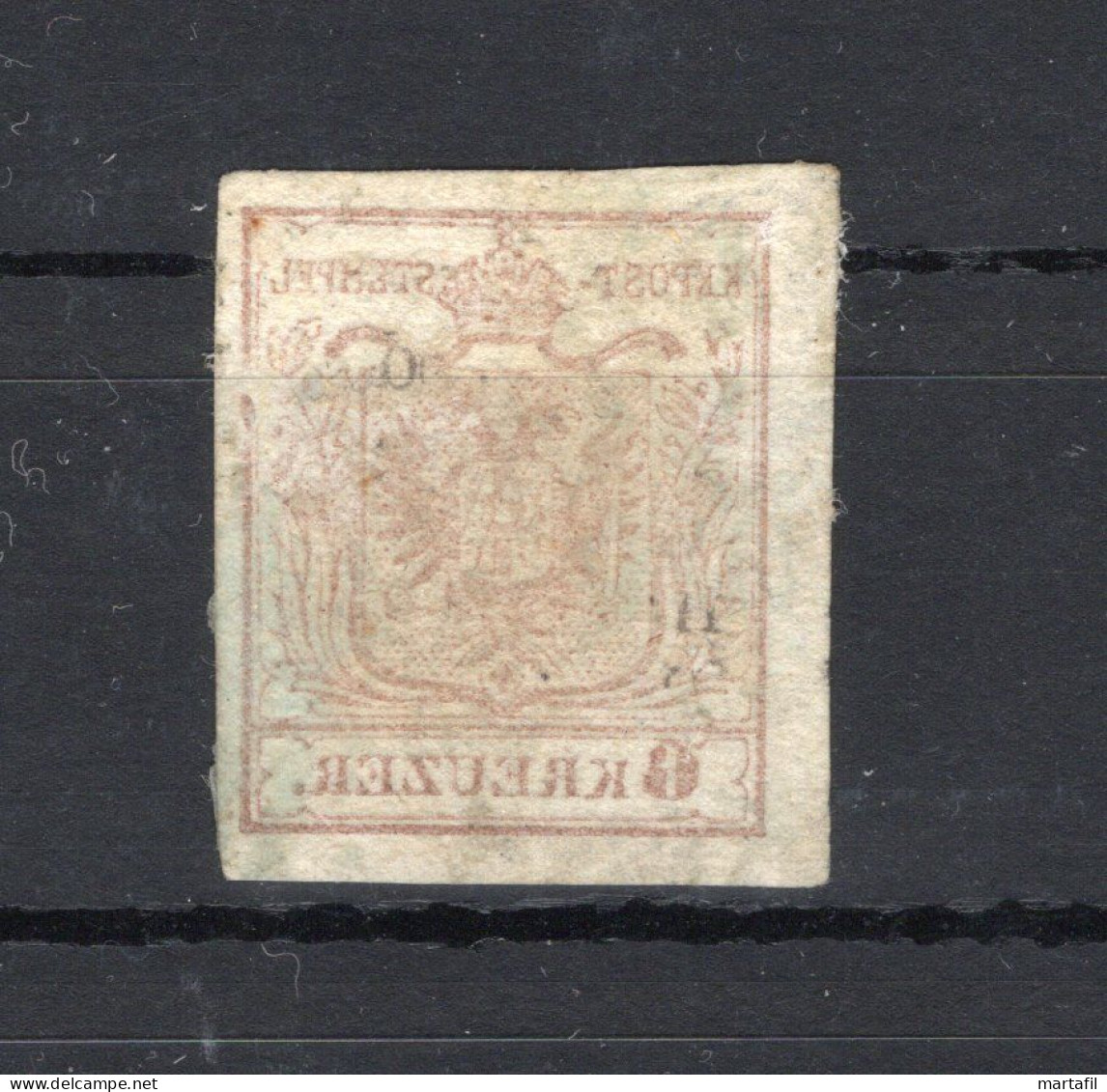 DECALCO Varietà 1850 AUSTRIA IMPERO N.4 USATO - Used Stamps