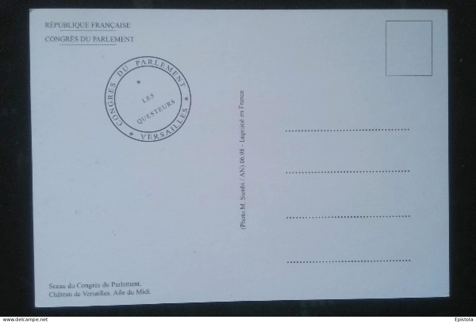 ► Cpsm Machine Oblitération Cachet Sceau Du Congrès     VERSAILLES - Otros & Sin Clasificación