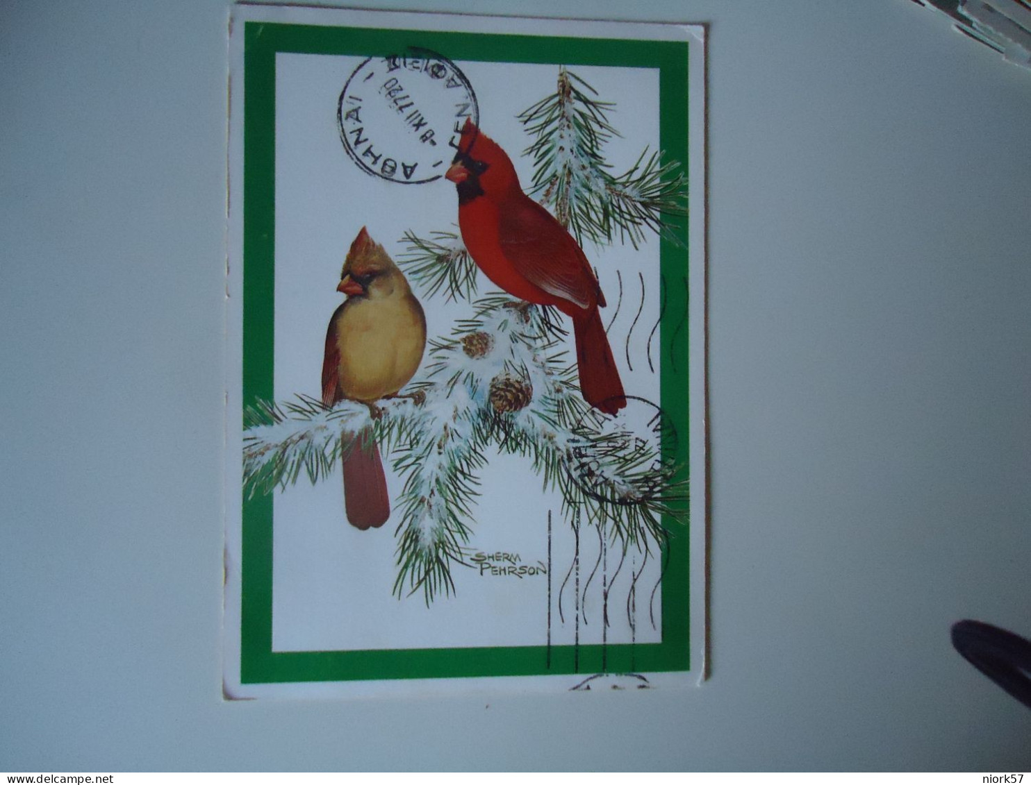 UNITED STATES   POSTCARDS  1977  BIRDS POSTED ATHENS  FOR MORE PURCHASES 10% DISCOUNT - Birds