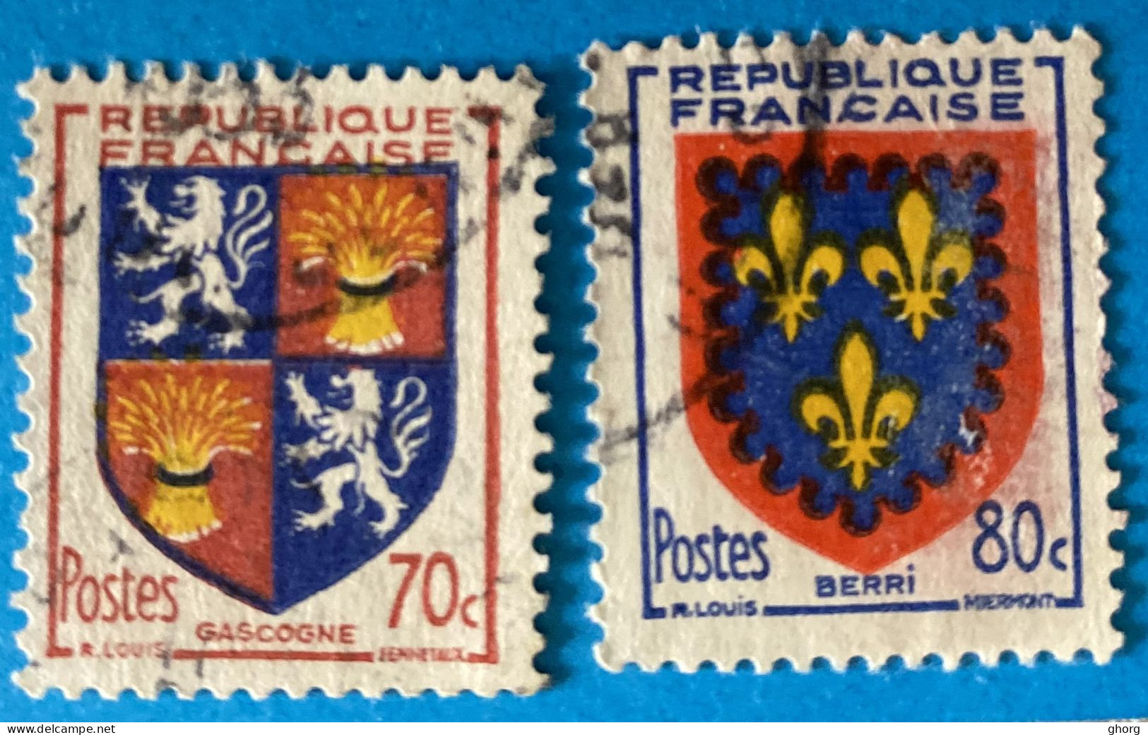 France 1953 : Armoiries De Provinces (Au Profit De La Croix-VI) N° 958 à 959 Oblitéré - Usados